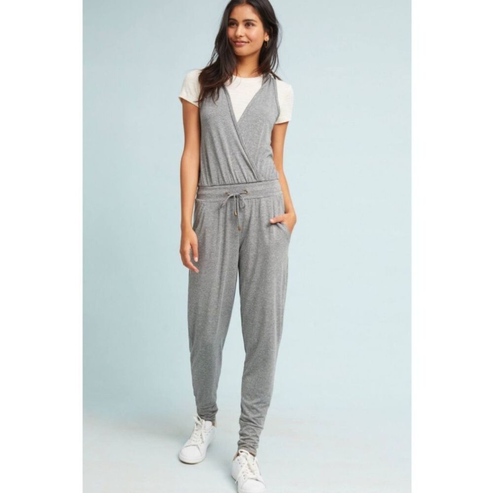 Splendid Marled Jersey Hooded Loungesuit Heather Gray Size XS NWT